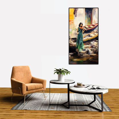 Woman Playing Violin by Person Canvas Art Wall Painting