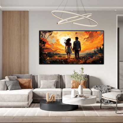 Couple Painting Art Canvas Print Wall Painting