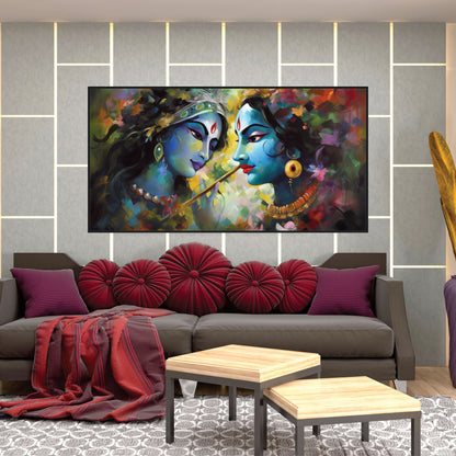 Radha Krishna beautiful art Canvas Print Wall Painting