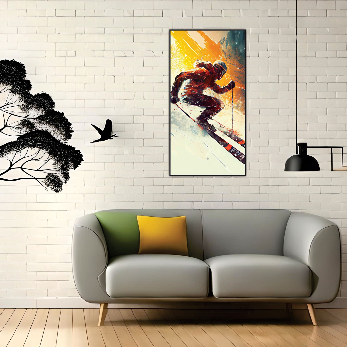 Skier Painting Canvas Art Wall Painting