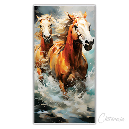 Running water horse Canvas Print Wall Painting