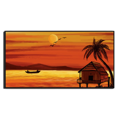 Sunset Boating view Canvas Print Wall Painting