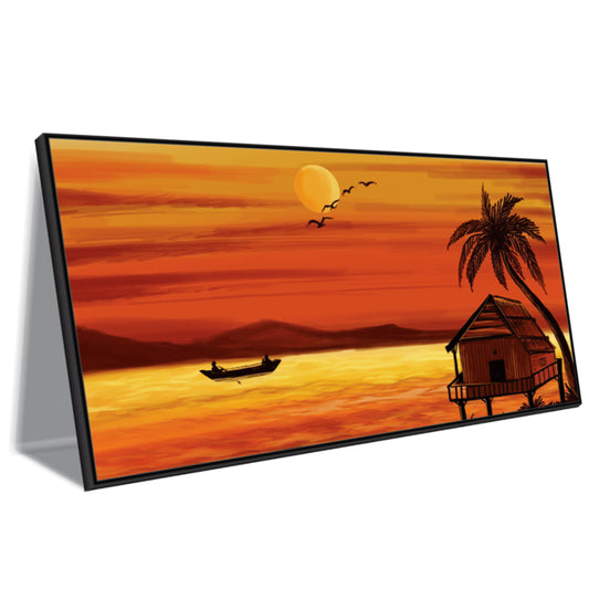 Sunset Boating view Canvas Print Wall Painting