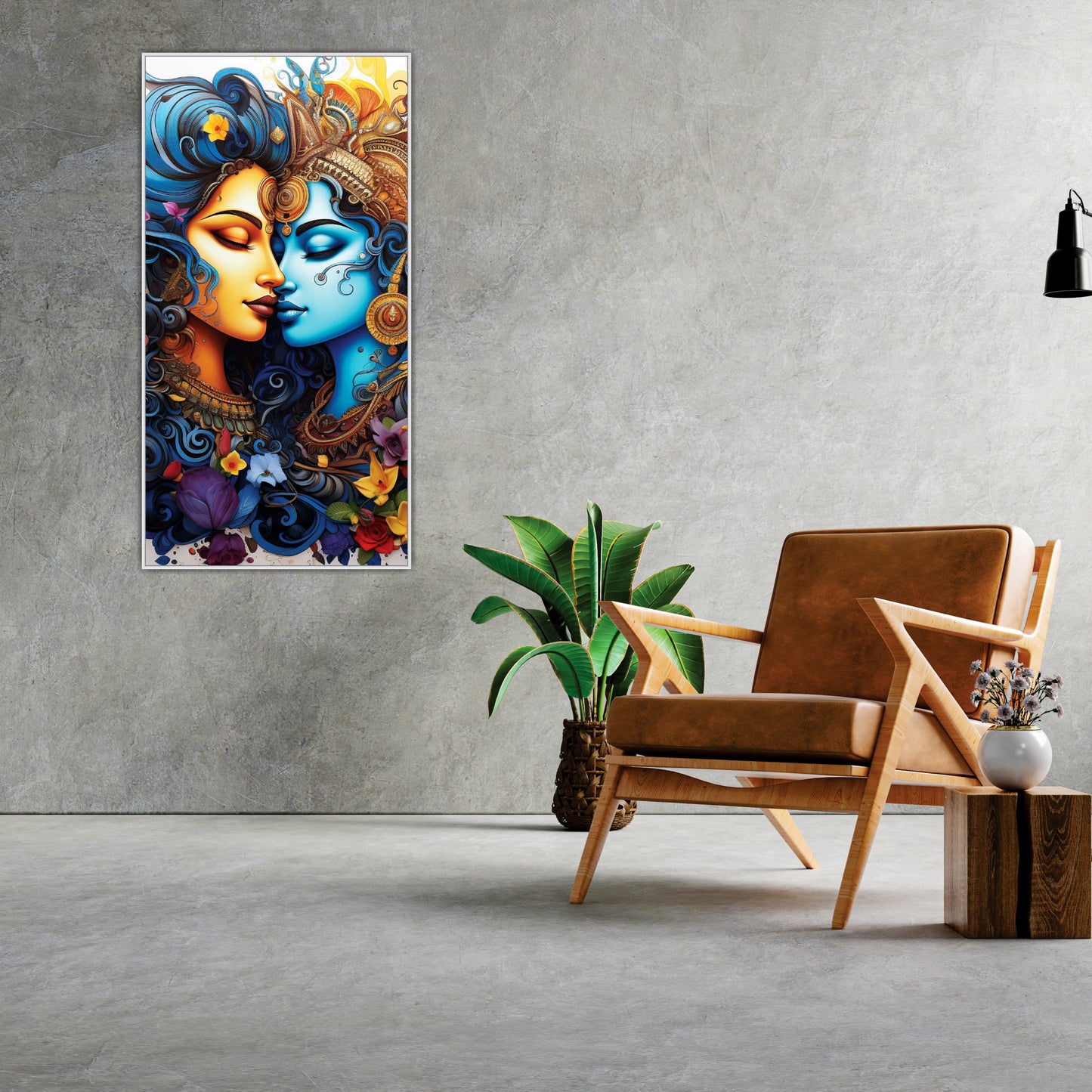 Radha Krishna beautiful art Canvas Wall Painting