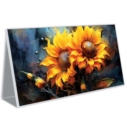 Golden Sunflower Splash Canvas Wall Art