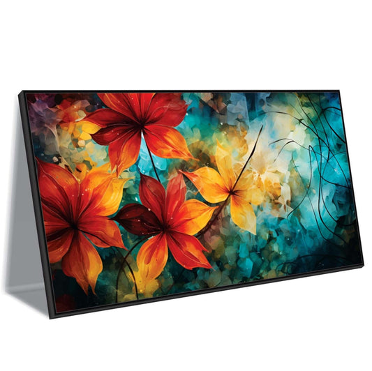 Vibrant Red and Yellow Flowers Canvas Wall Art