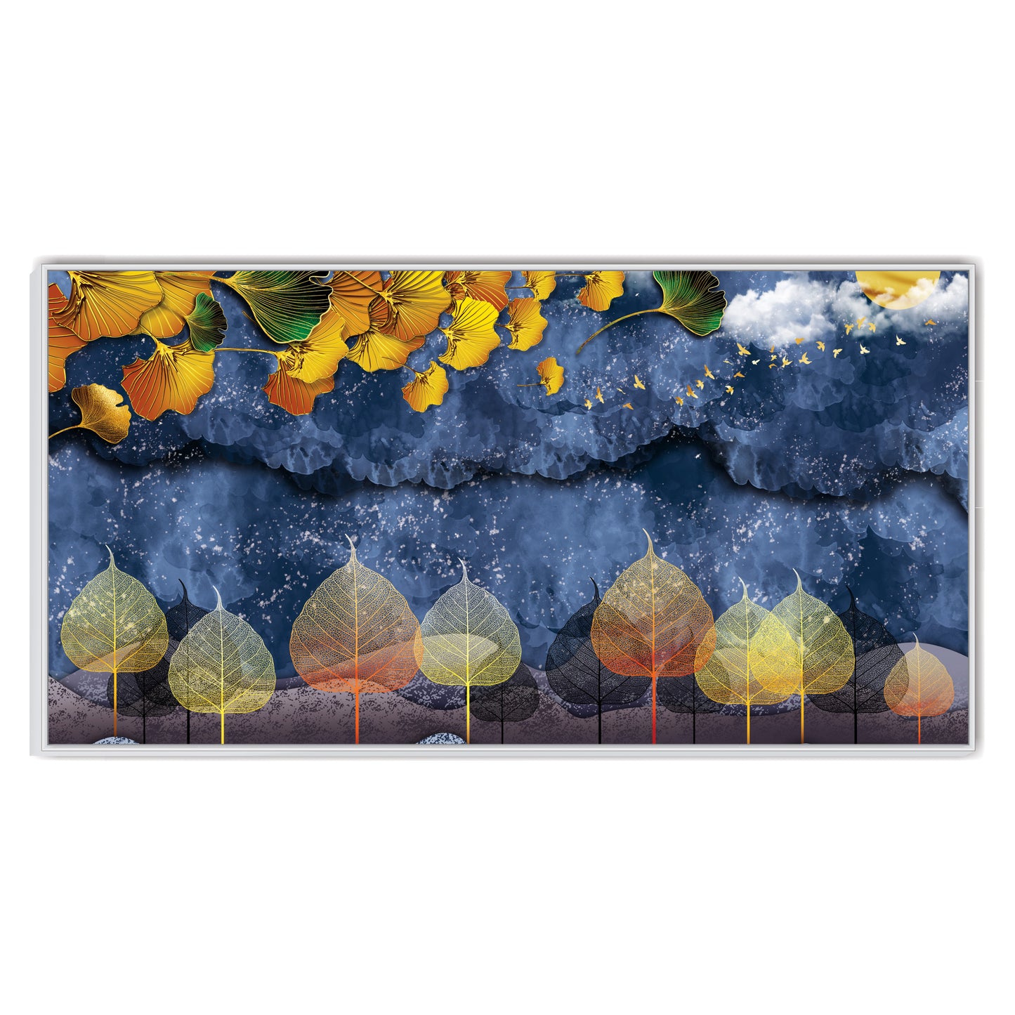 Flower and Leaves Canvas Art