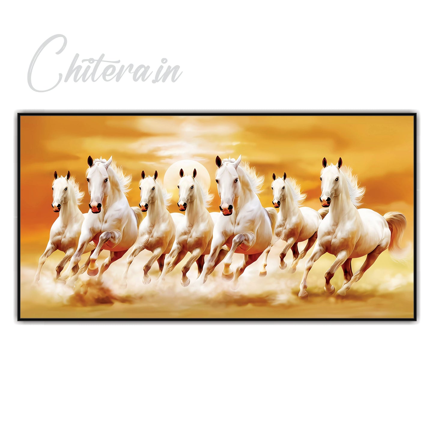 Seven horse running art Canvas Print Wall Painting