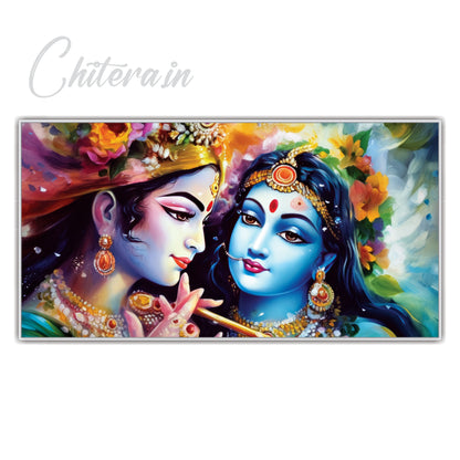 Radha krishna beautiful art Canvas Wall Painting