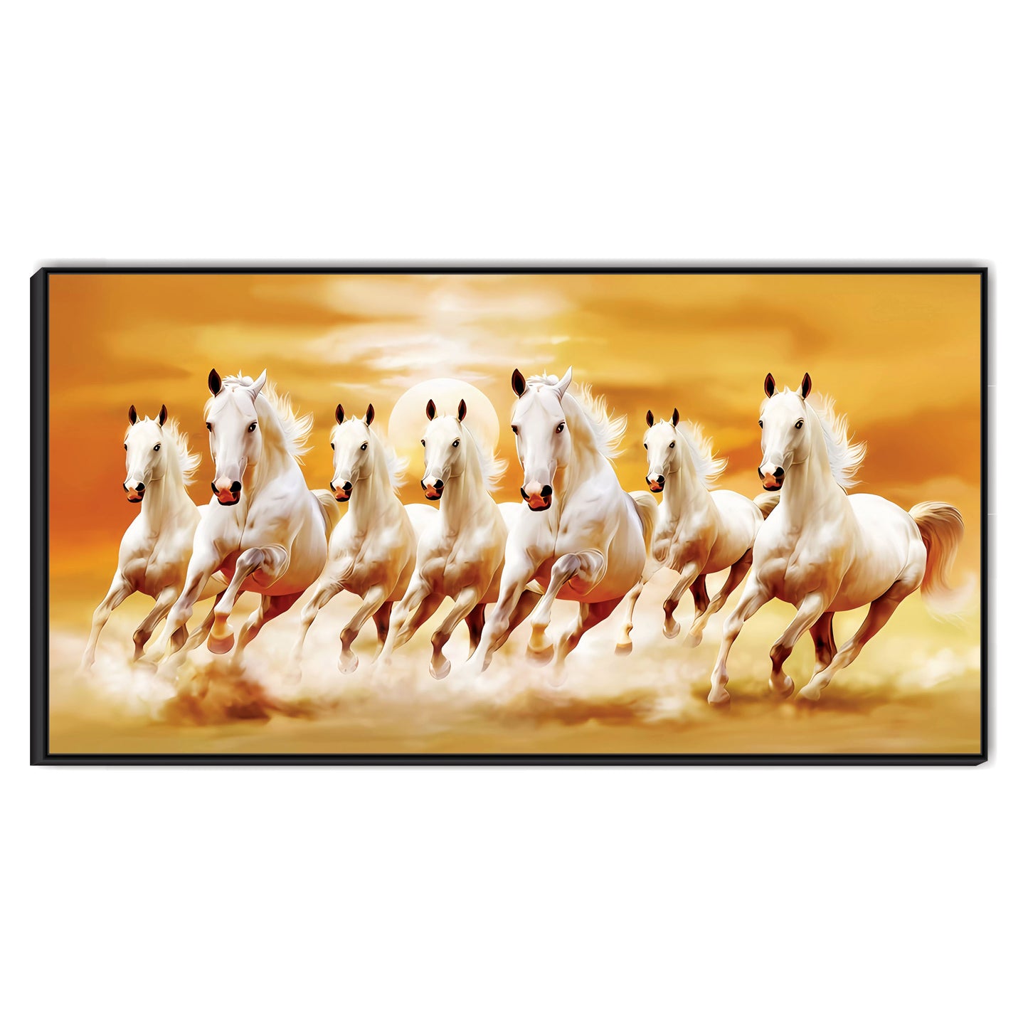 Seven horse running art Canvas Print Wall Painting