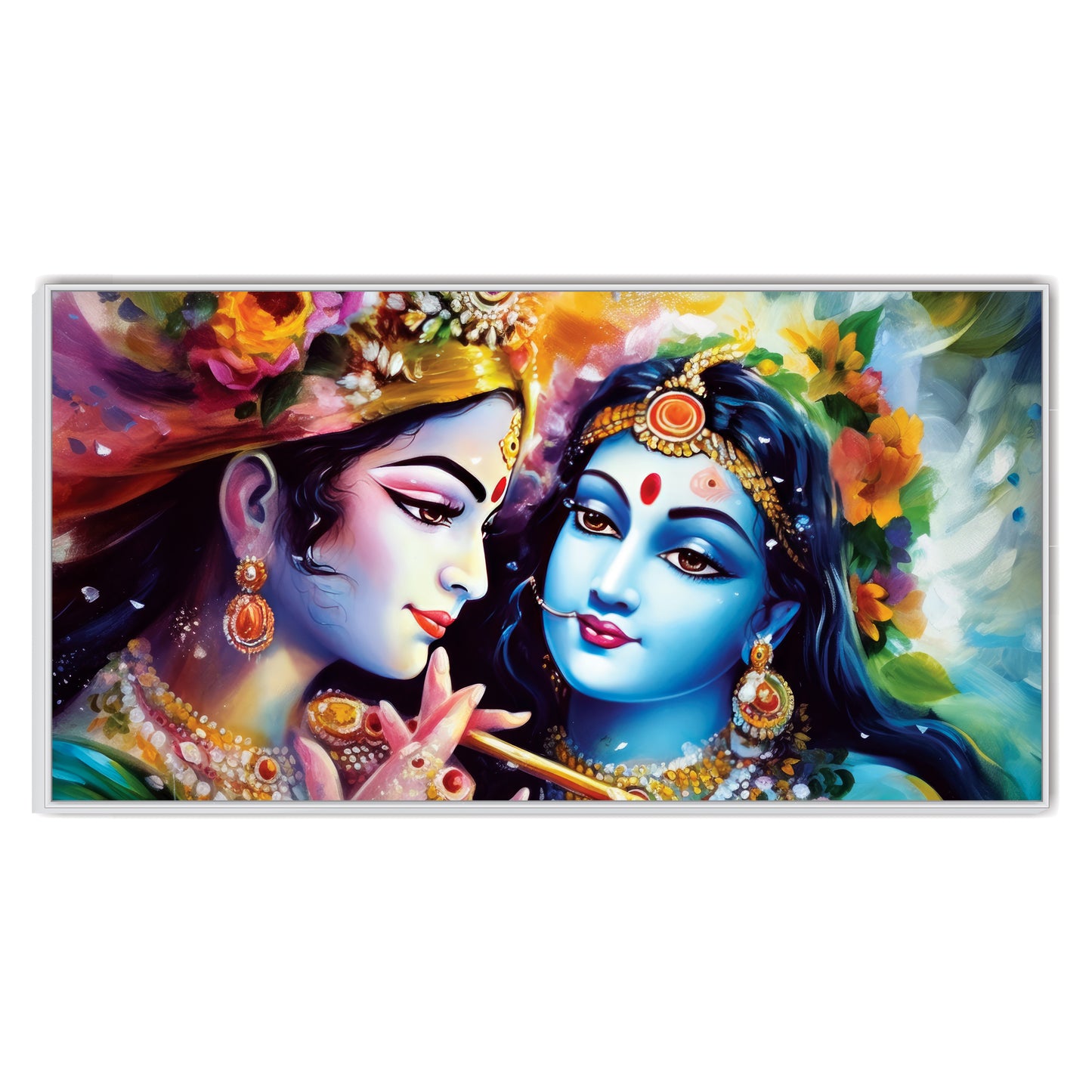 Radha krishna beautiful art Canvas Wall Painting