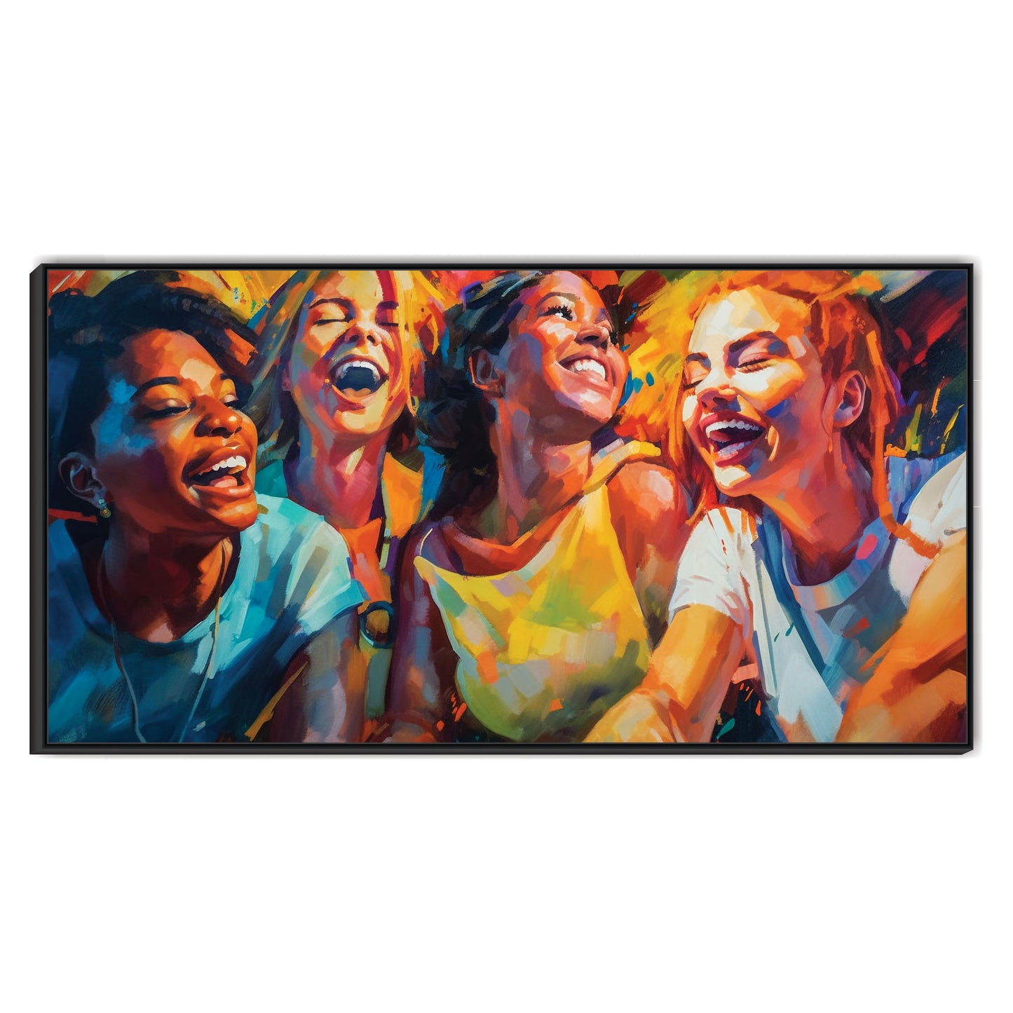 Group of Friends Laughing Landscape Canvas Art