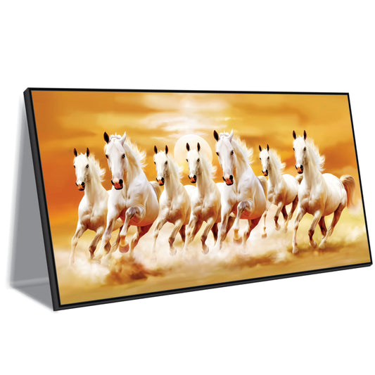 Seven horse running art Canvas Print Wall Painting