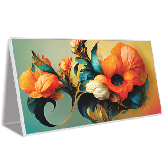 Vibrant Symphony: A 3D Canvas of Orange Blossoms and Whimsical Wings