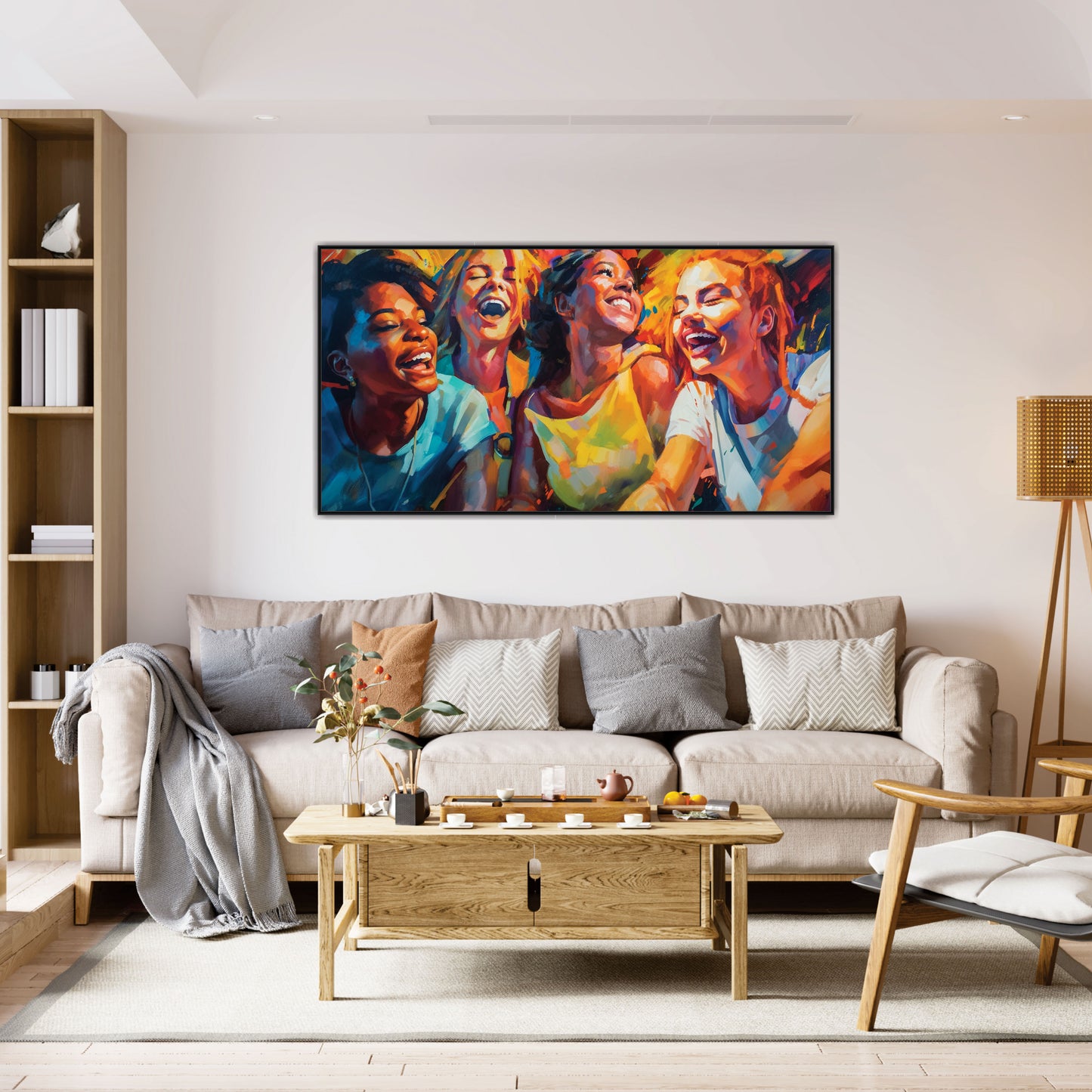 Group of Friends Laughing Landscape Canvas Art