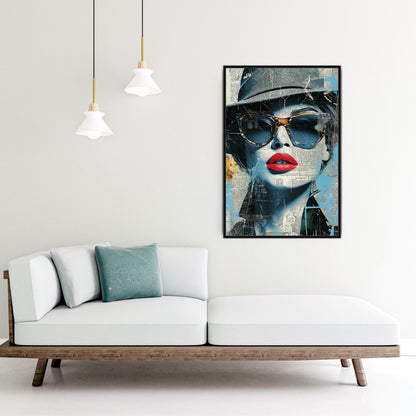 woman made with newspapers Canvas Art Wall Painting