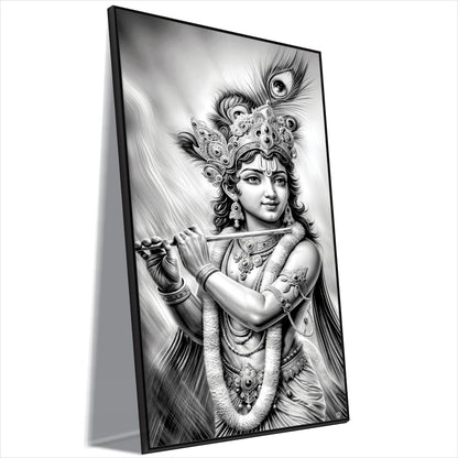 Krishna Black in white Canvas Art Wall Painting