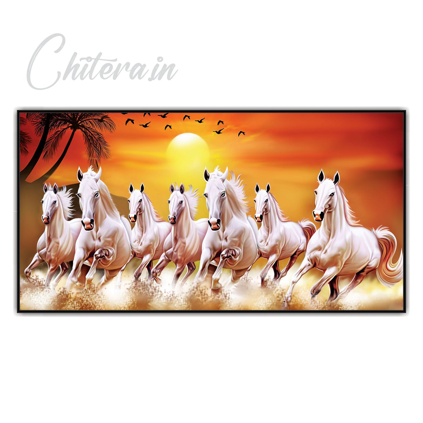 Seven horse running Canvas Print Wall Painting