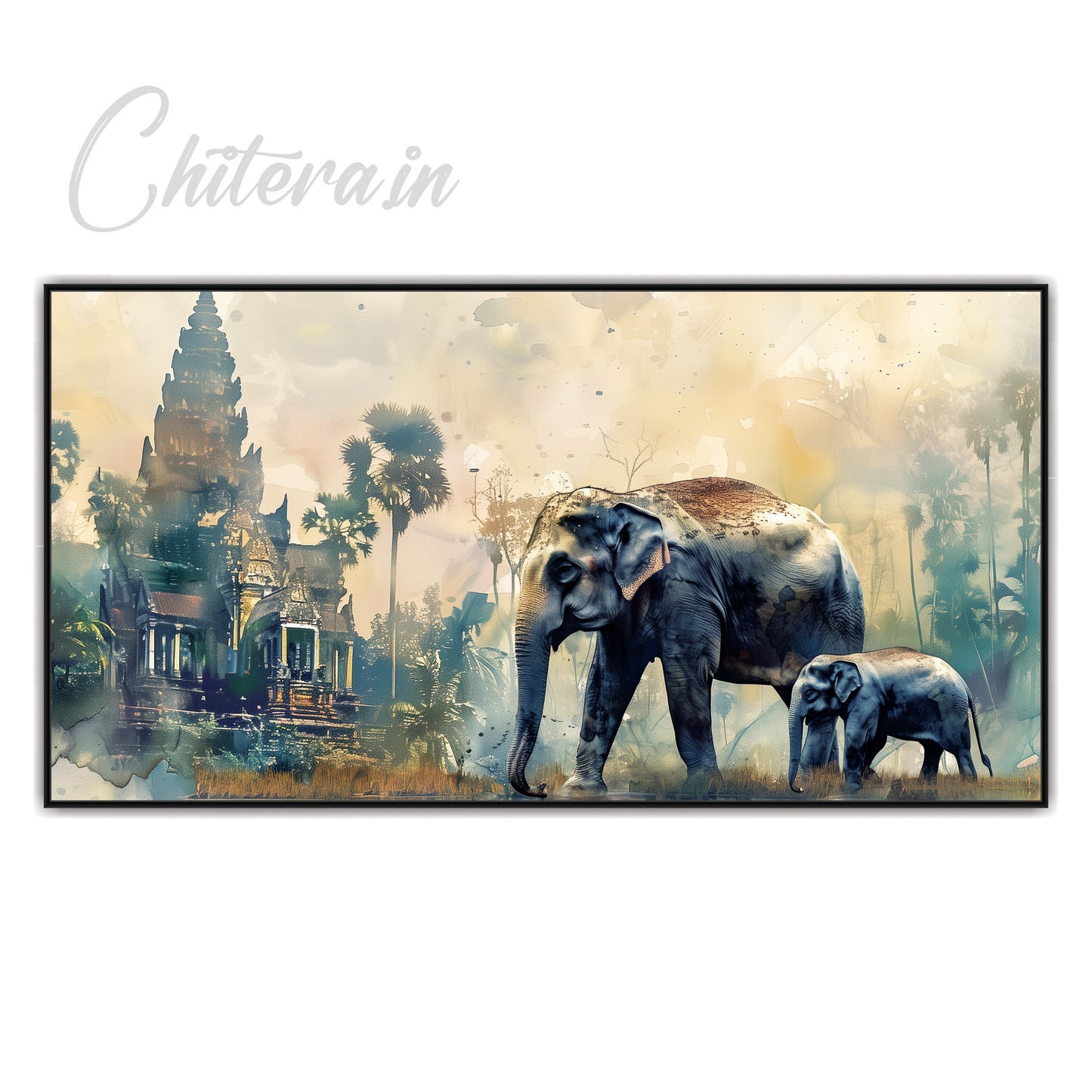 Watercolor Elephant Canvas Art