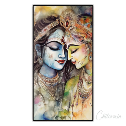 Radha krishna beautiful art Canvas Print Wall Painting