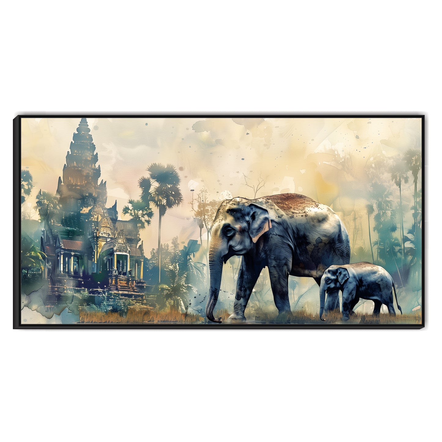 Watercolor Elephant Canvas Art