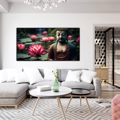 Buddha's Blissful Bloom: A 3D Canvas of Enlightenment and Elegance