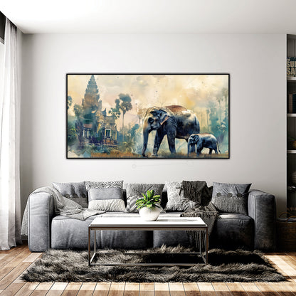 Watercolor Elephant Canvas Art