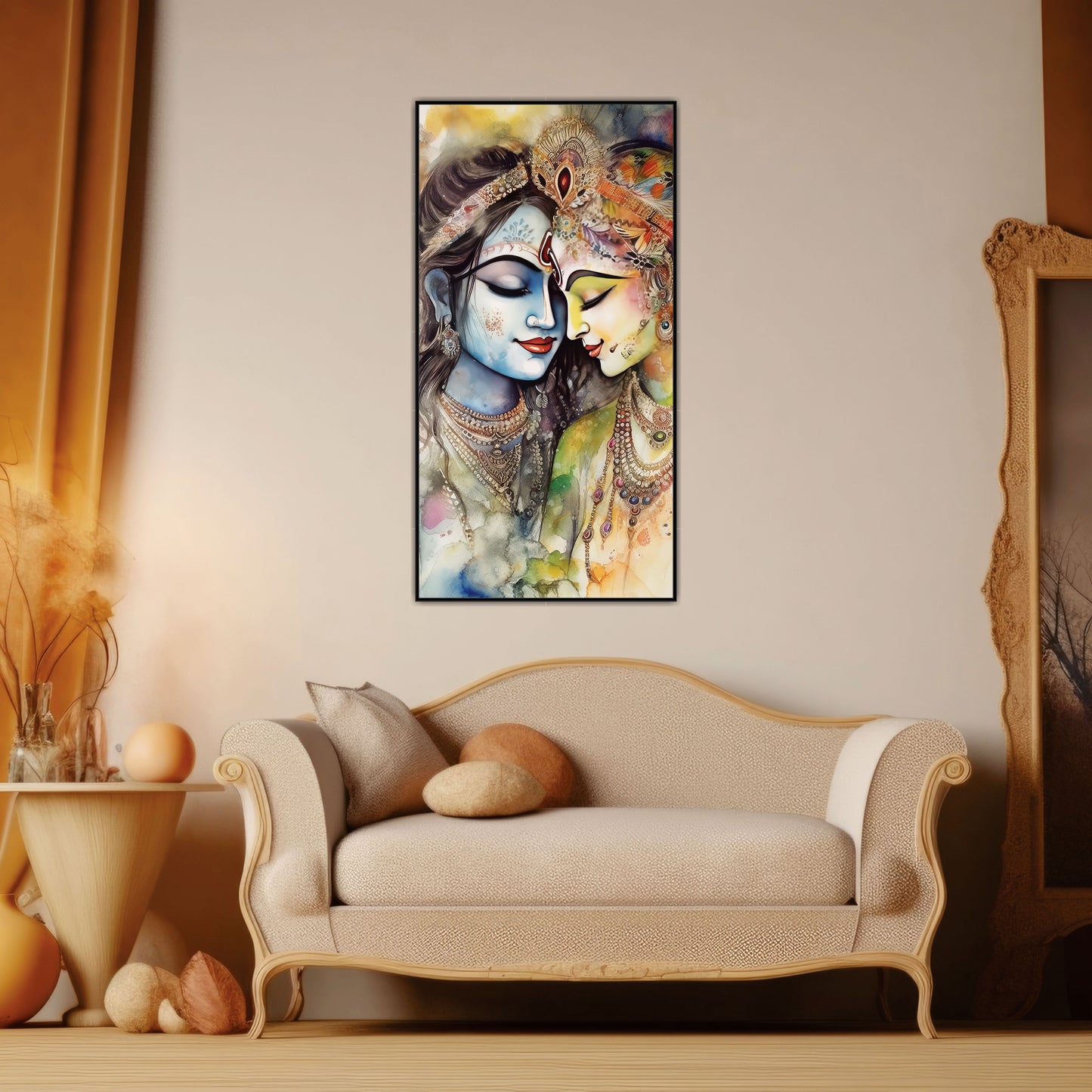 Radha krishna beautiful art Canvas Print Wall Painting