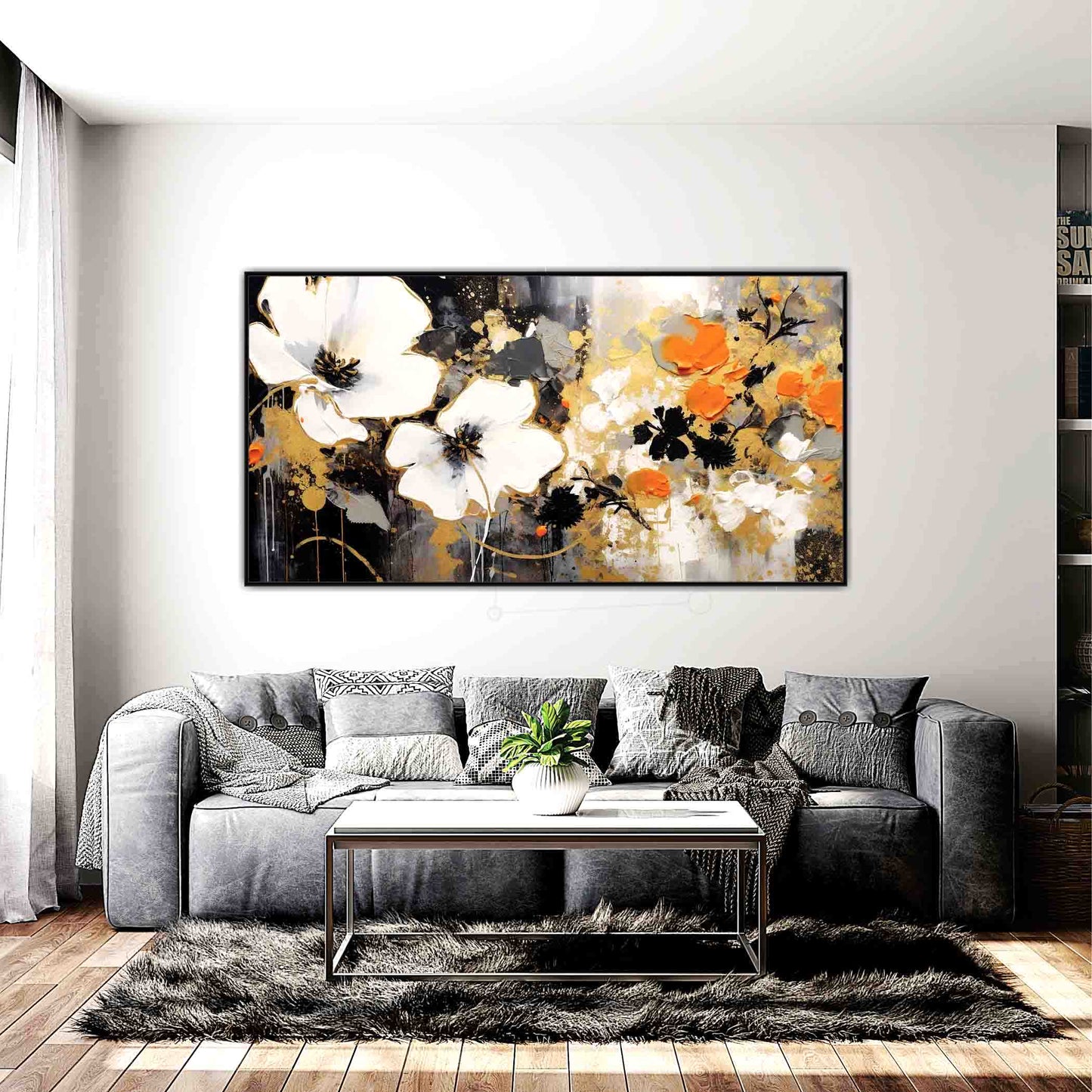 3D Flowers art Canvas Print Wall Painting