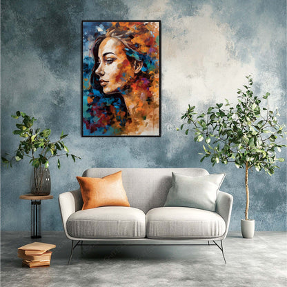 The Serenity of Colors – Artistic Portrait Canvas Wall Art