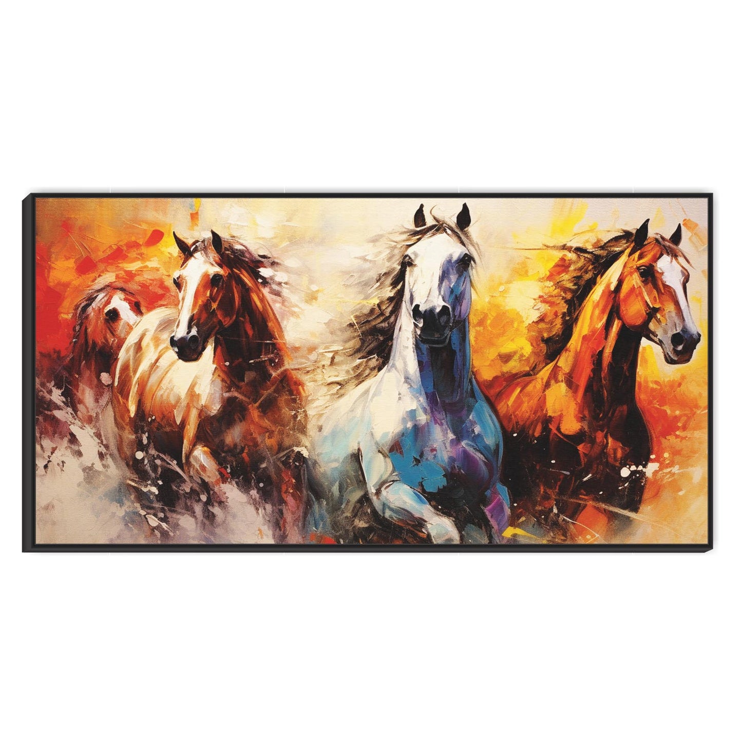 Three horse running art Canvas Print Wall Painting