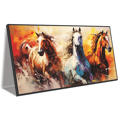 Three horse running art Canvas Print Wall Painting