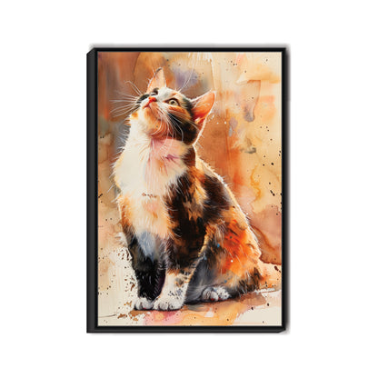 Watercolor Cat Canvas Art