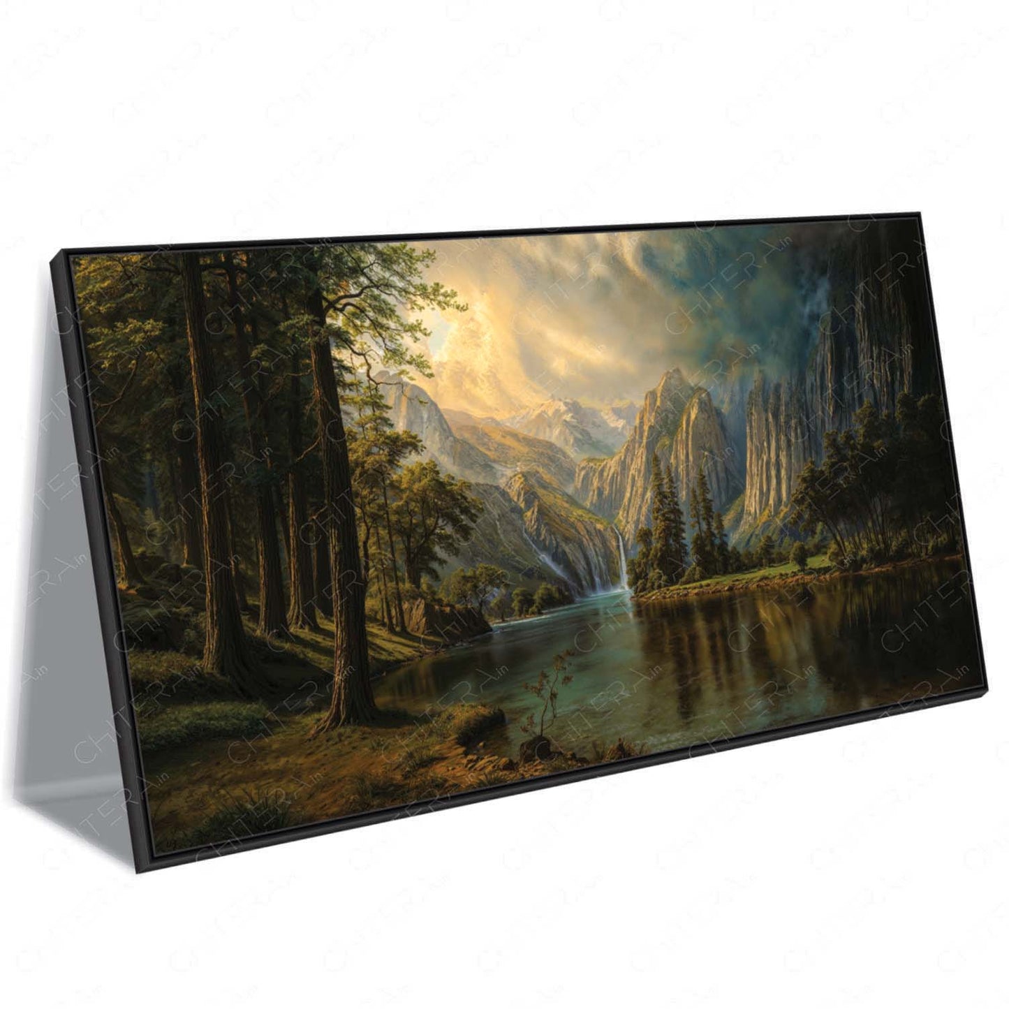 Golden Light Over Majestic Mountain Valley Canvas Wall Art