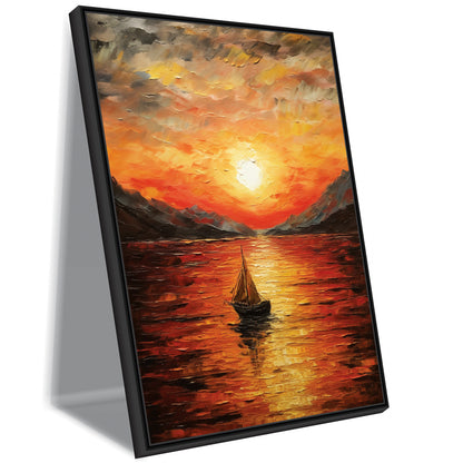 Boating Sunset view Canvas Print Wall Painting