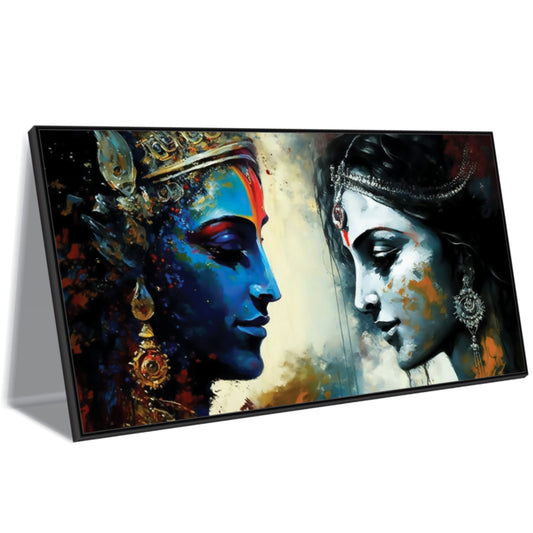 Abstract Radha Krishna beautiful art Canvas Print Wall Painting