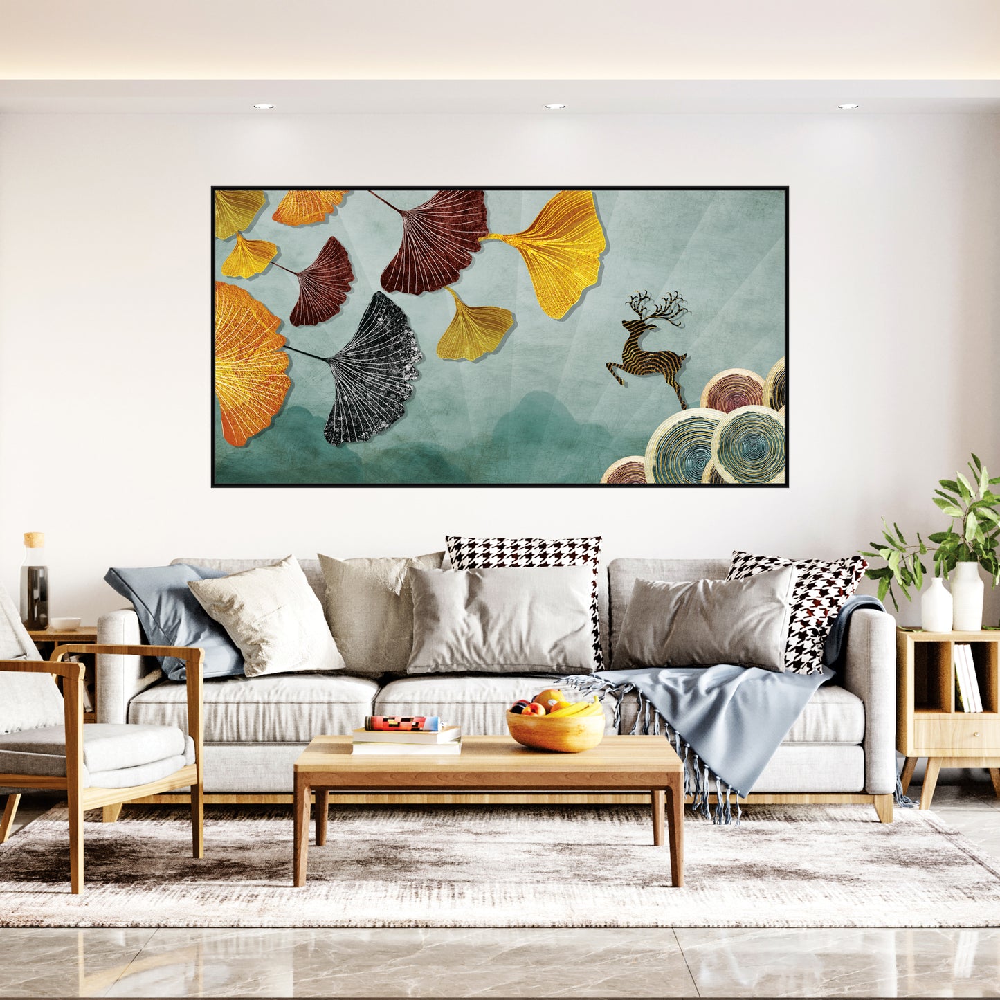 Deer feather Canvas art Print Wall Painting