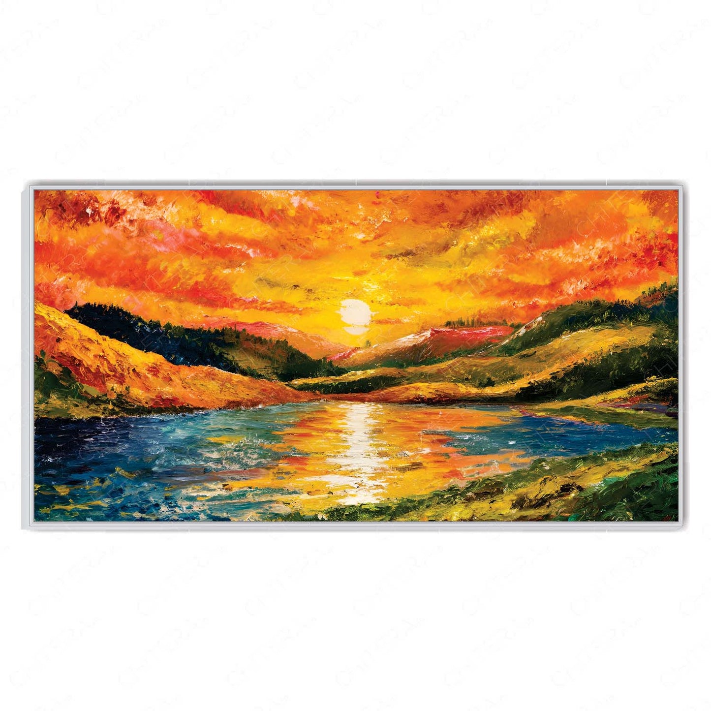 Sunset Reflections – Vibrant Nature Canvas Wall Art