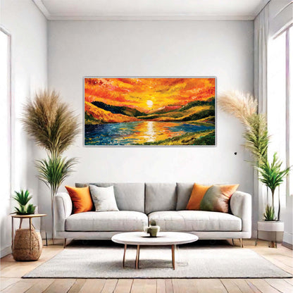 Sunset Reflections – Vibrant Nature Canvas Wall Art