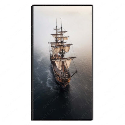 Vintage Tall Ship in Ocean Serenity Canvas Wall Art