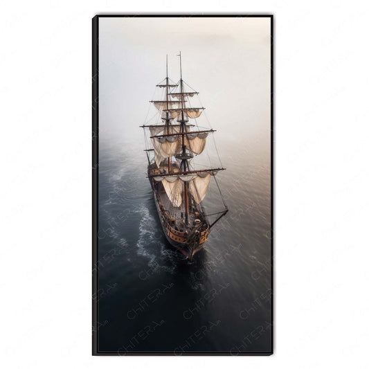Vintage Tall Ship in Ocean Serenity Canvas Wall Art