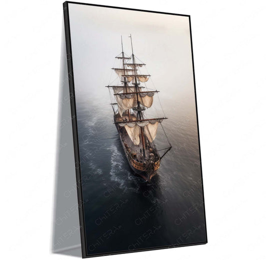 Vintage Tall Ship in Ocean Serenity Canvas Wall Art