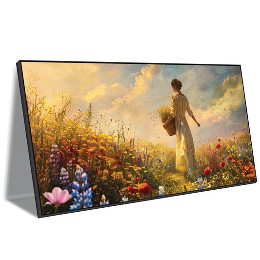 Sunlit Meadow - A Peaceful Spring Day Canvas Art