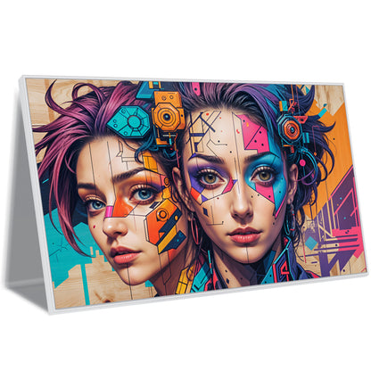 Cyberpunk Twins - Futuristic Canvas Art