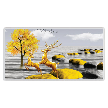 Golden Deer Canvas art Print Wall Painting