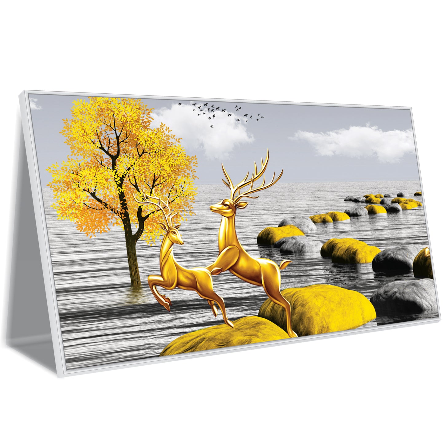 Golden Deer Canvas art Print Wall Painting