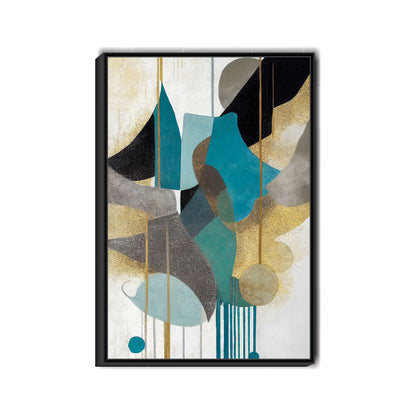 Gold textured Color block art Canvas Print Wall Painting