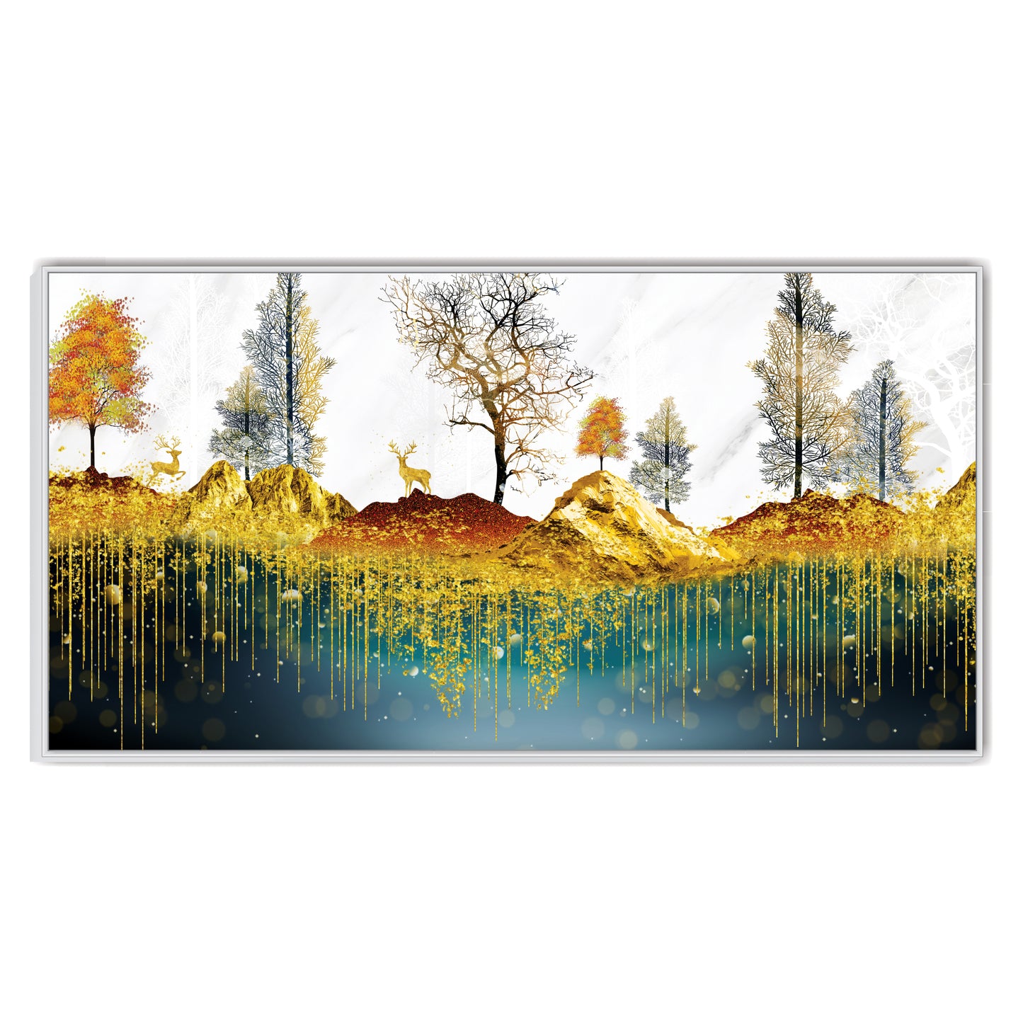 Golden Deer Canvas art Print Wall Painting