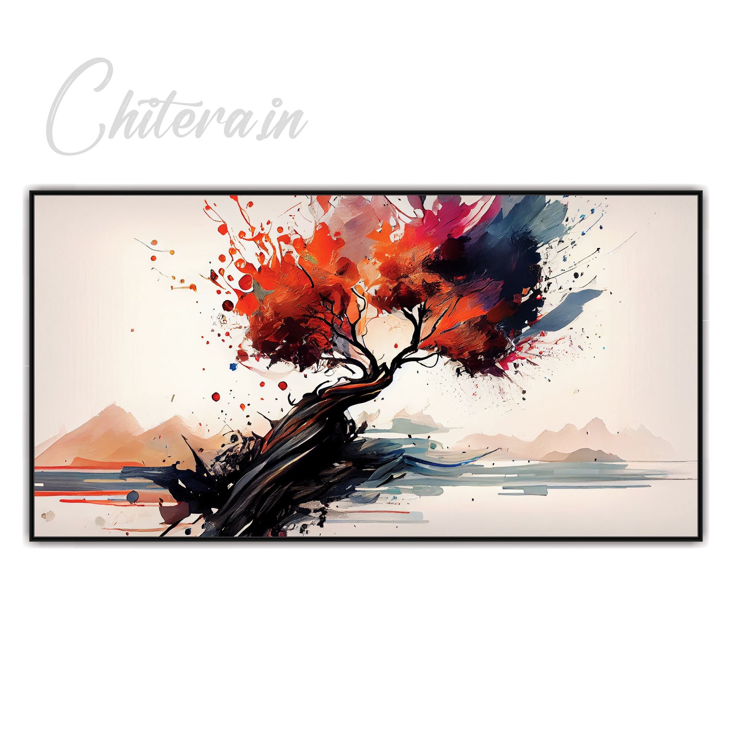 Abstract Nature Tree Multi Colored Canvas Art Wall Painting