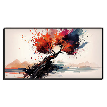 Abstract Nature Tree Multi Colored Canvas Art Wall Painting